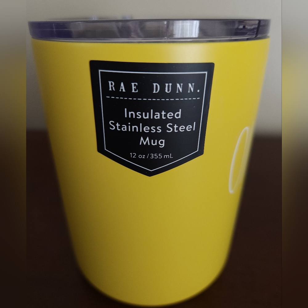 Rae Dunn "On Lake Time" Insulated Stainless Steel Mug ~YELLOW 12 oz. **NEW - Picture 5 of 8